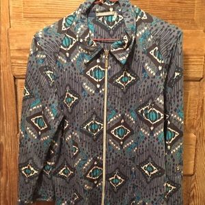 3/$15 Threehearts zip front top M